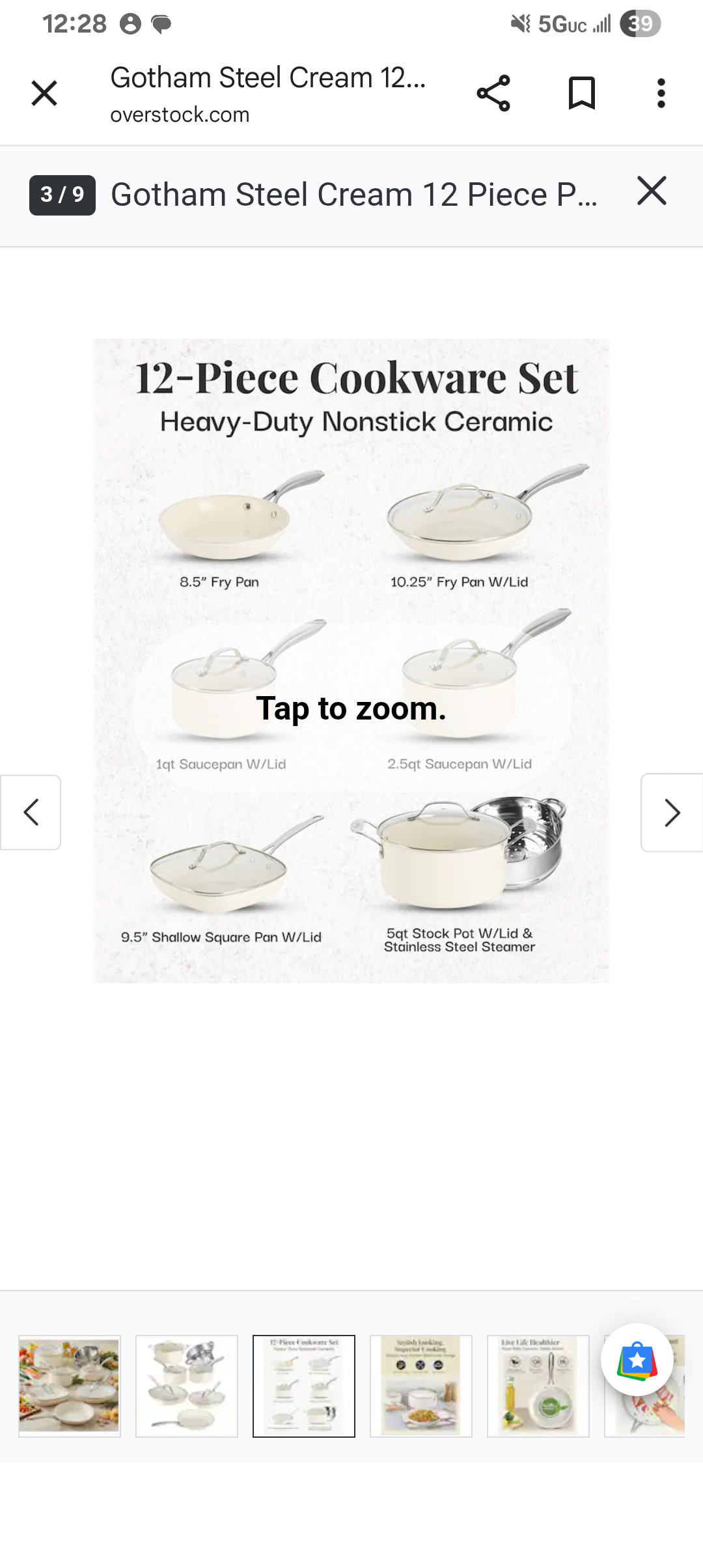 Gotham steel cream 12 piece, Ceramic cookware set, with stay cool handles