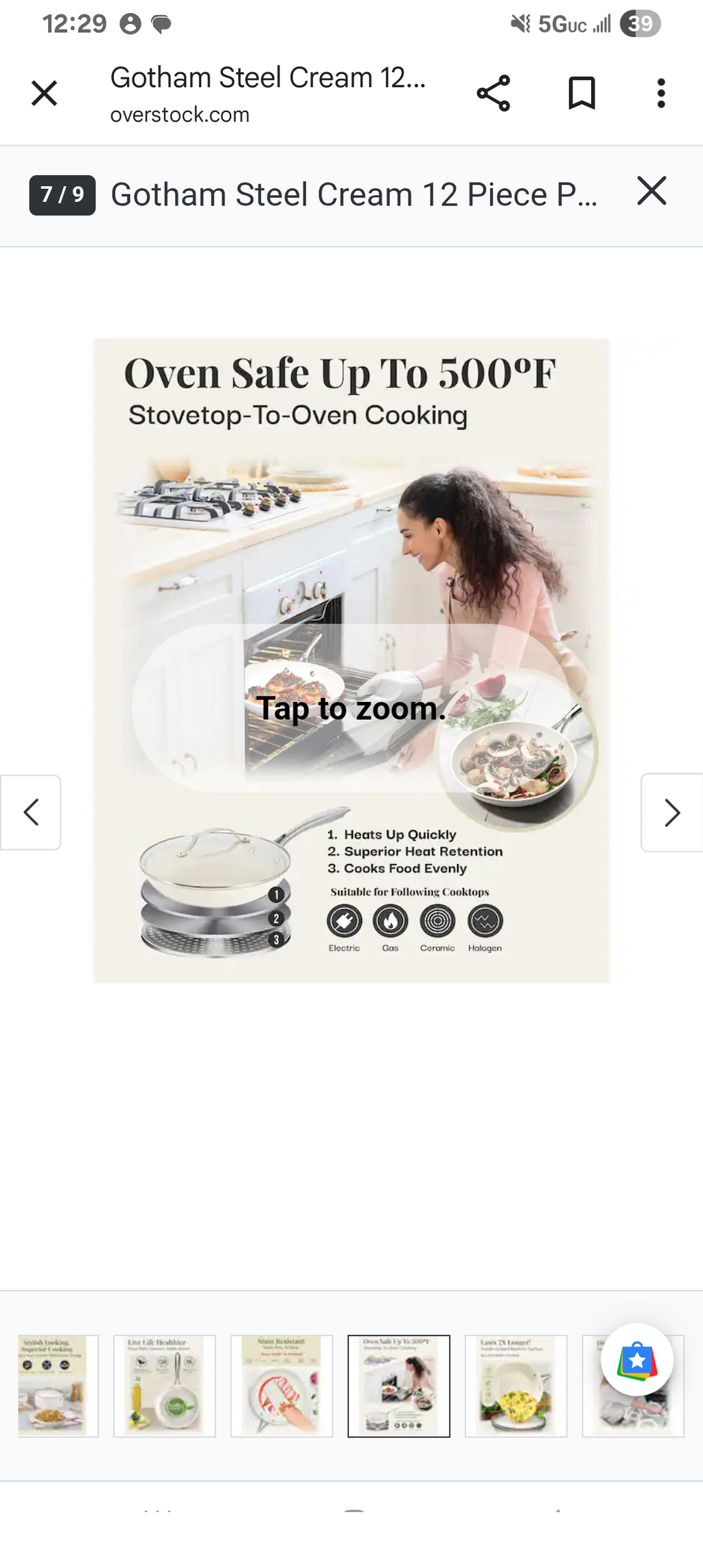 Gotham steel cream 12 piece, Ceramic cookware set, with stay cool handles