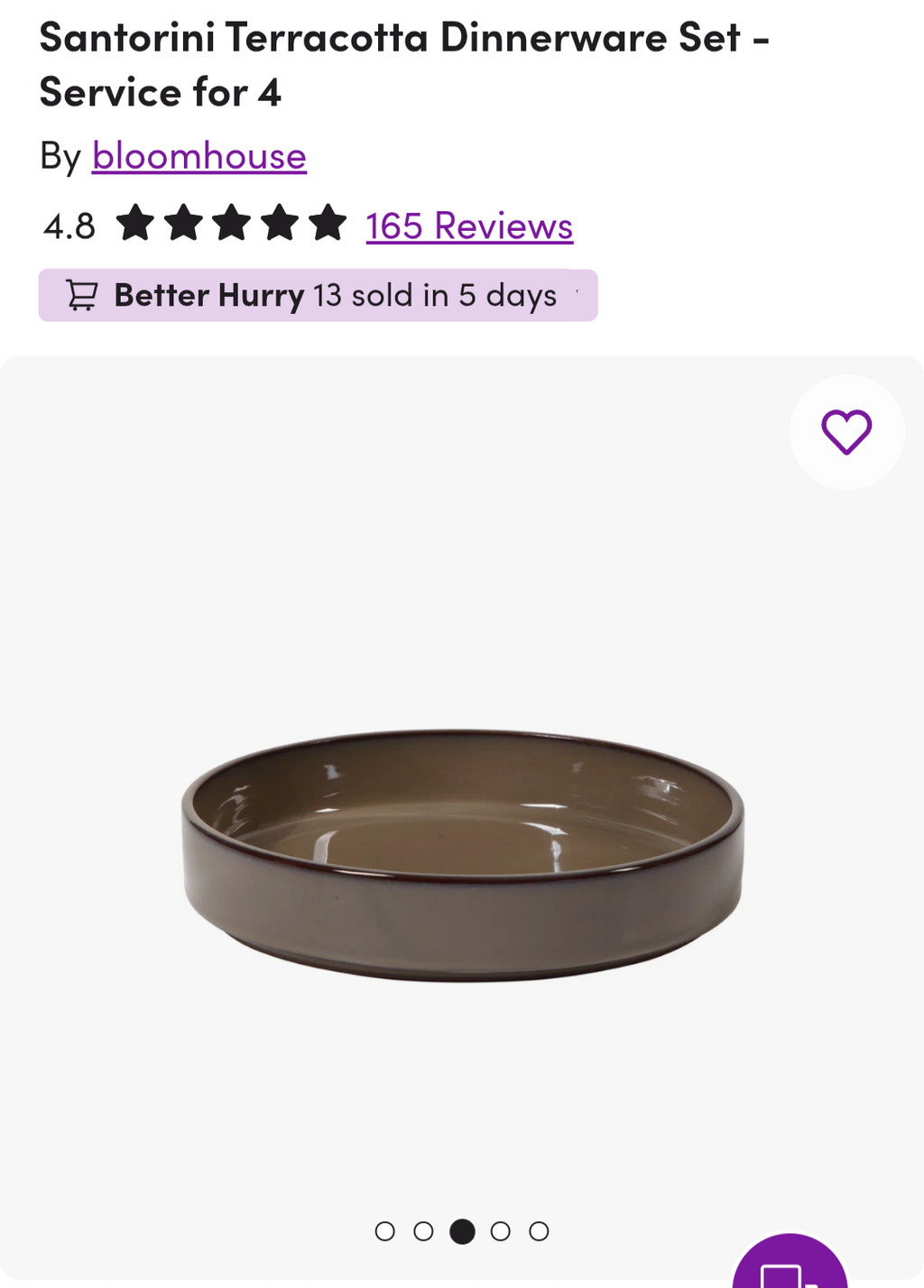 Santorini terracotta dinnerware/ driftwood color