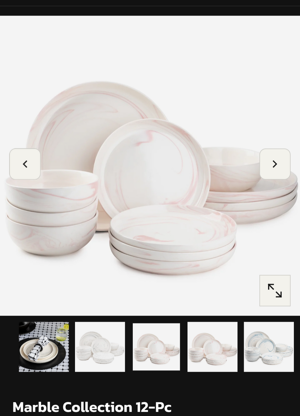Marble collection 12 piece,  pink blue and Grey