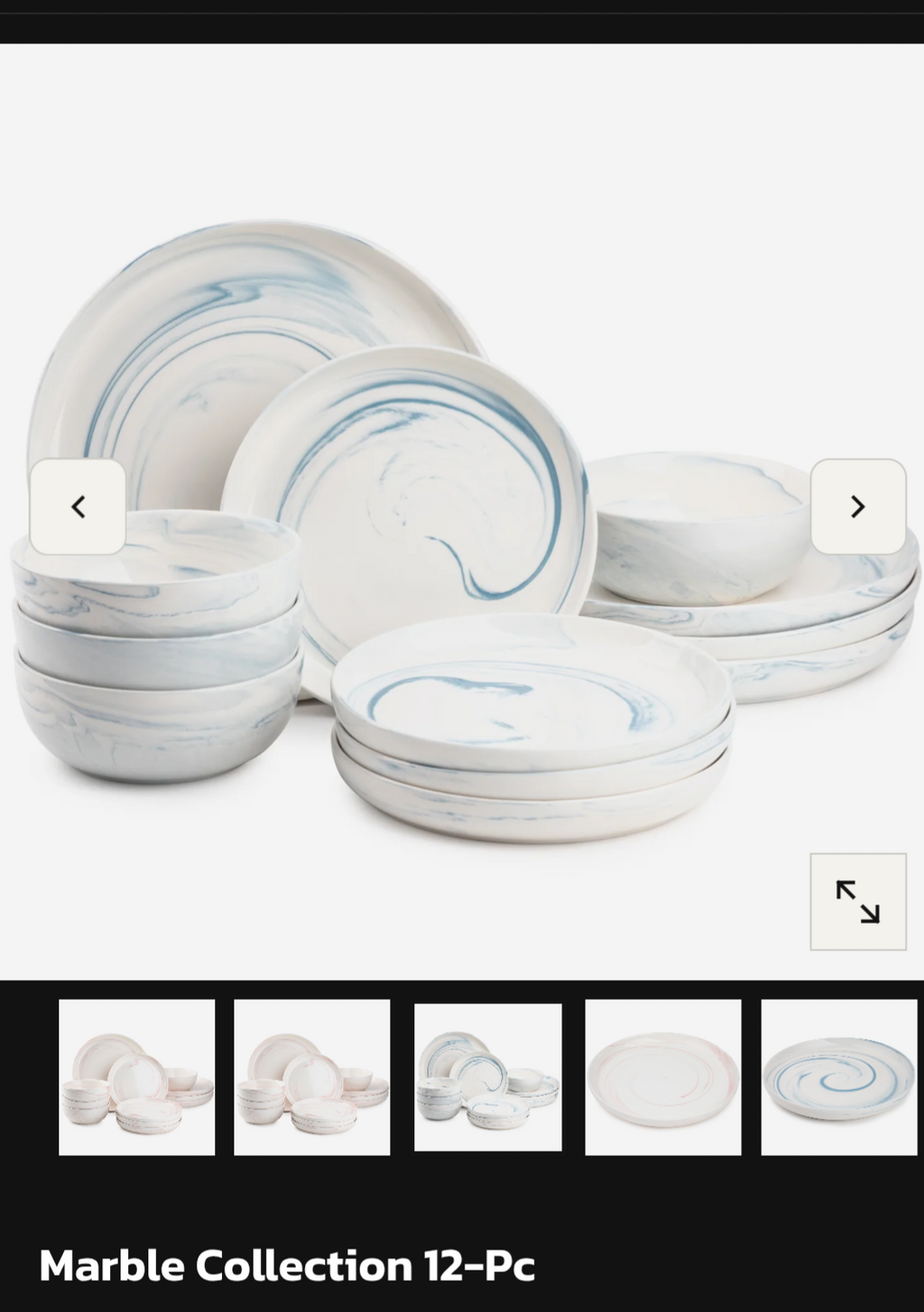 Marble collection 12 piece,  pink blue and Grey