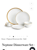 Neptune dinnerware set Gold