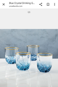 Blue crystal drinking glasses