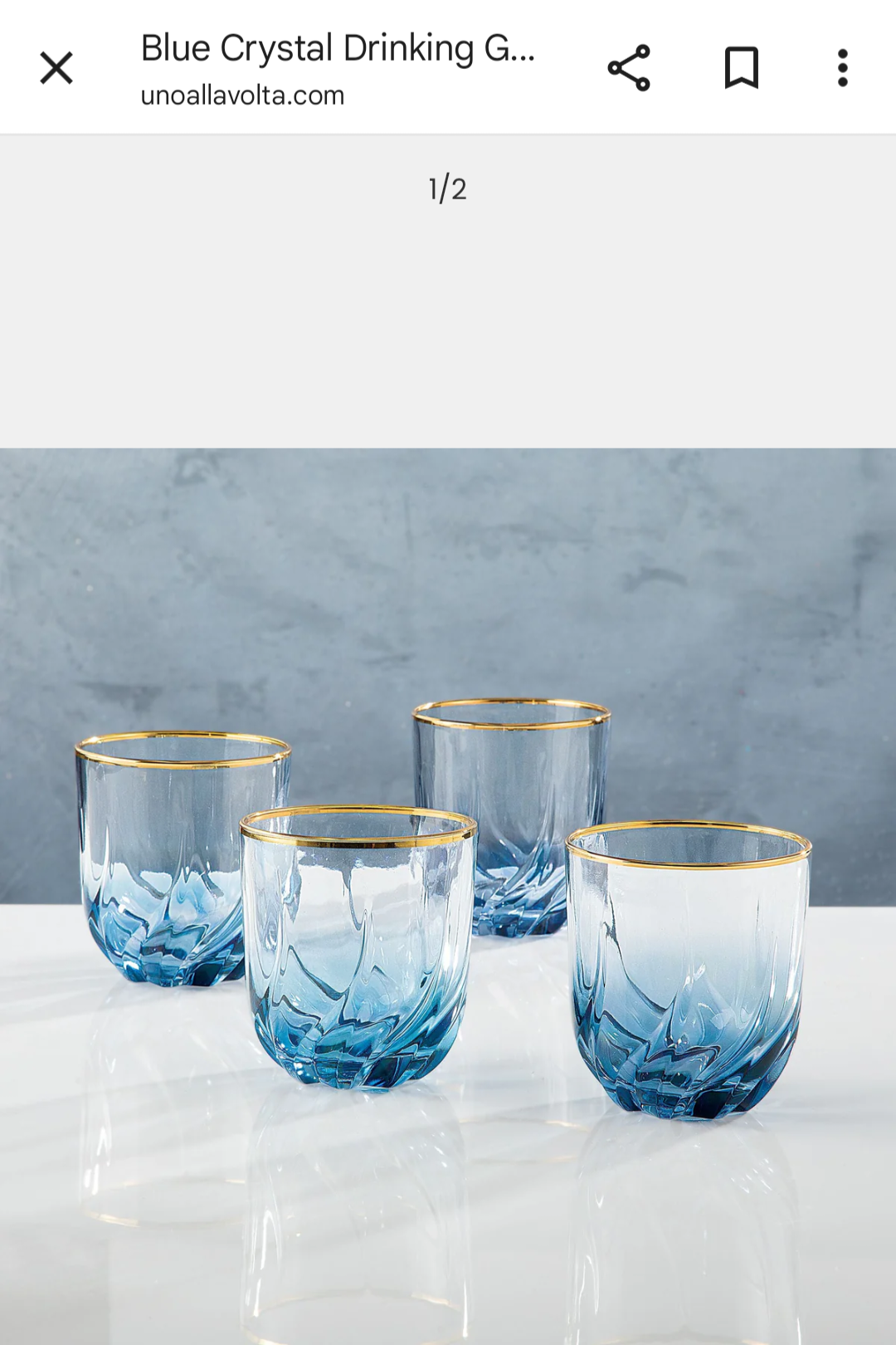 Blue crystal drinking glasses
