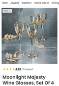 Moonlight majesty wine glasses