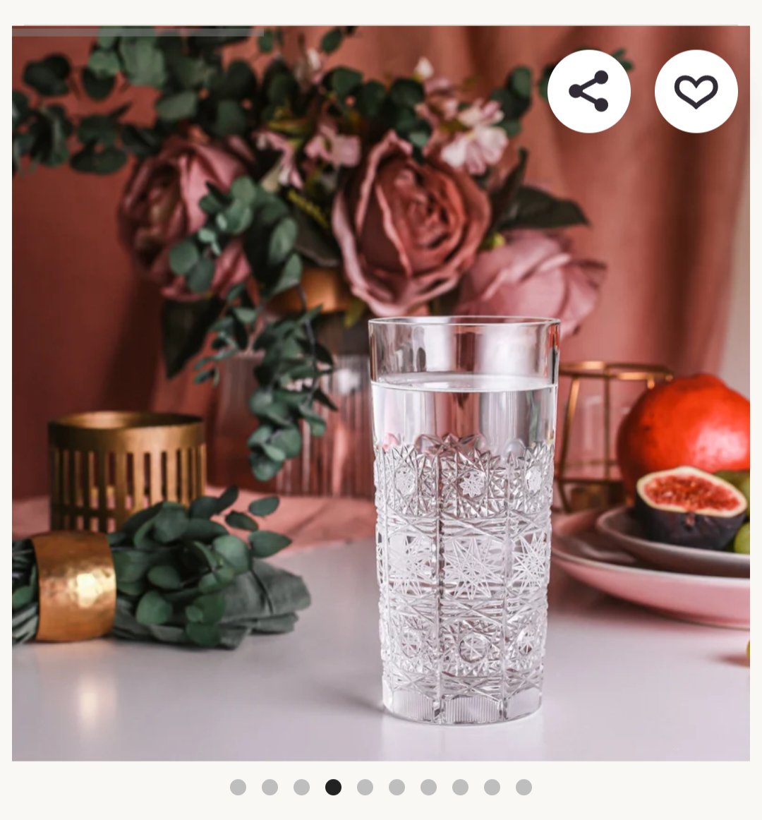 Bohemian crystal water glasses 6 pc