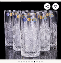 Bohemian crystal water glasses 6 pc