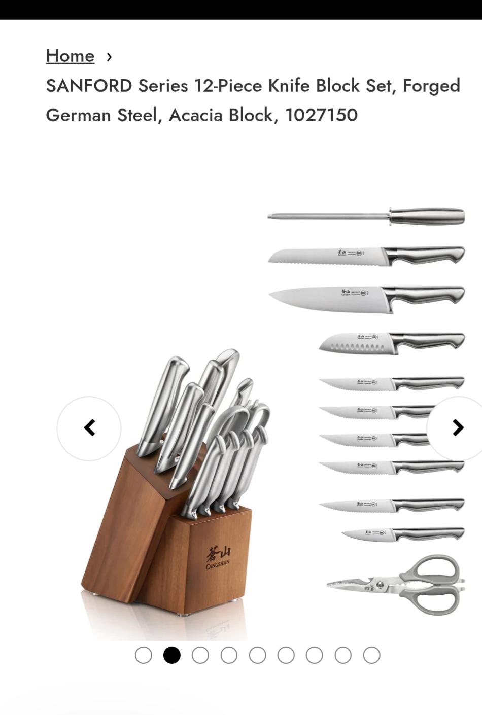 Sanford series 12 piece knife block set,  forged German Steel